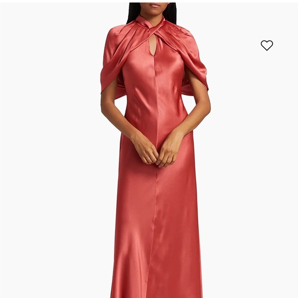 Alberta Ferretti Backless Satin Dress in Coral - Picture 4 of 4